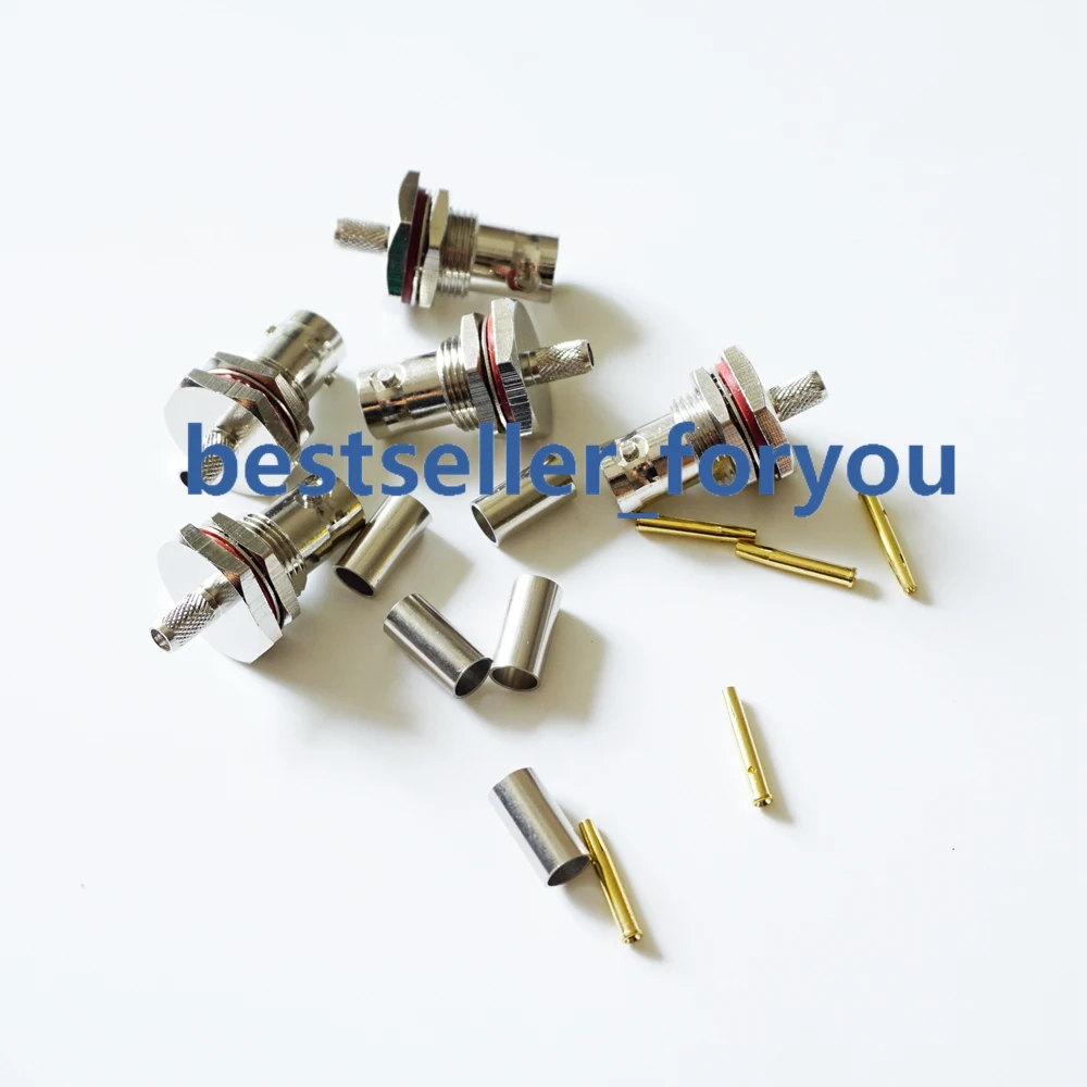 BNC Female Q9 jack O-ring Bulkhead Crimp Connector for RG58 RG142 LMR195 RG400 Coaxial Coax cable
BNC Female Q9 jack O-ring Bulkhead Crimp Connector for RG58 RG142 LMR195 RG400 Coaxial Coax cable