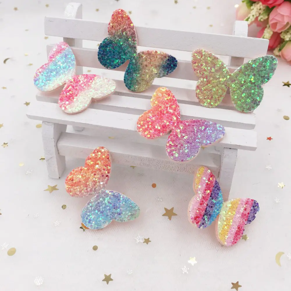 16pcs Glitter Paillette Rainbow Butterfly Felt Fabric Appliques Patches Wedding DIY Hair Clip Accessories Craft Supplies SA42
16pcs Glitter Paillette Rainbow Butterfly Felt Fabric Appliques Patches Wedding DIY Hair Clip Accessories Craft Supplies SA42