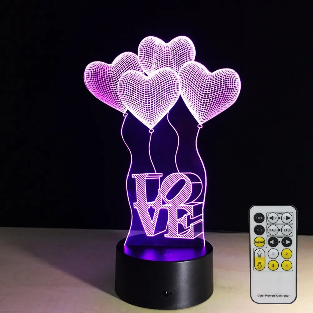 Night Lights for Kids with Remote Controller LED Touch 7 Colors Changing Table Desk Lamp Optical Illusion Light Valentine's Day
Night Lights for Kids with Remote Controller LED Touch 7 Colors Changing Table Desk Lamp Optical Illusion Light Valentine's Day
