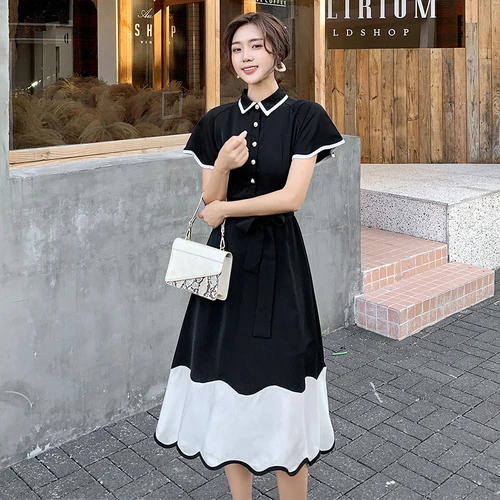 Retro Black And White Elegant Dress Women High Waist Crochet Lace Dresses Midi Casual A-line Peter Pan Collar Patchwork Dress
Retro Black And White Elegant Dress Women High Waist Crochet Lace Dresses Midi Casual A-line Peter Pan Collar Patchwork Dress