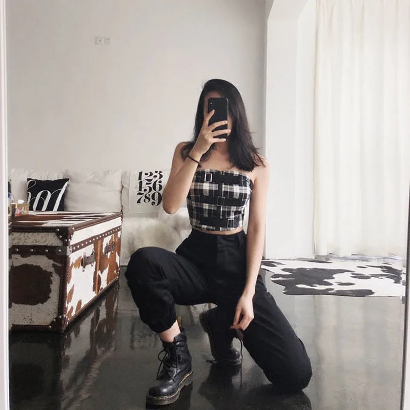 Women High waist Cargo Pants Black Elastic Pocket Loose Joggers Harem Streetwear Punk Long Pencil Pants Capris Trousers Femme
Women High waist Cargo Pants Black Elastic Pocket Loose Joggers Harem Streetwear Punk Long Pencil Pants Capris Trousers Femme