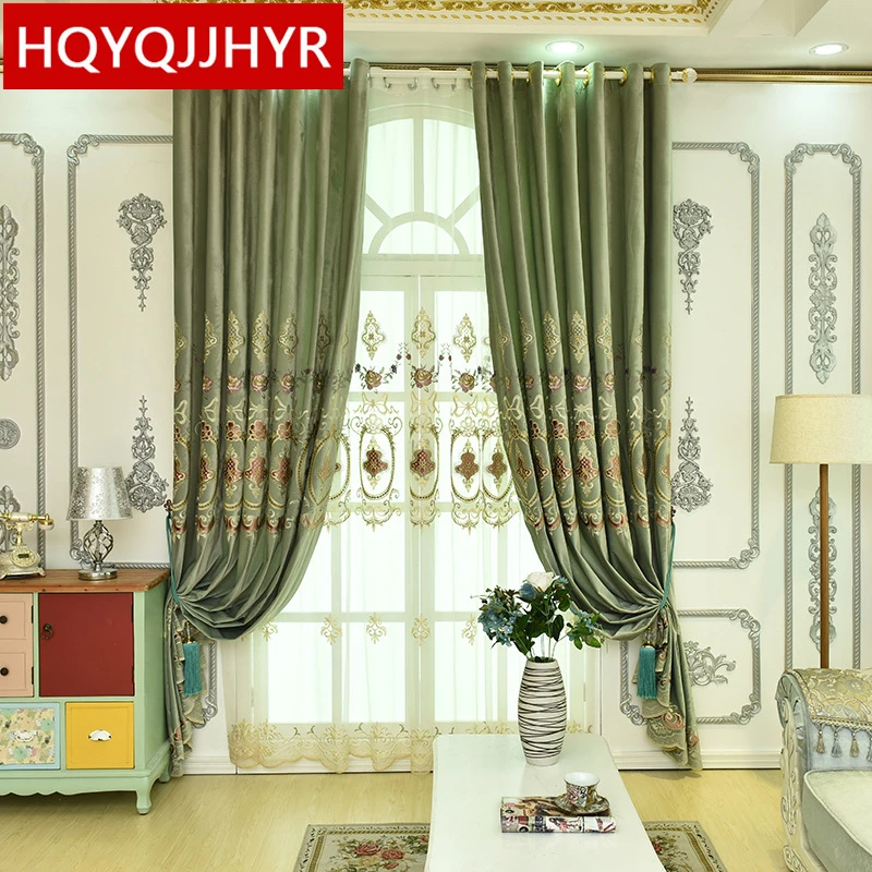 High quality European velvet embroidery curtains for Living Room classic custom luxury Green curtains for Bedroom /Study Room
High quality European velvet embroidery curtains for Living Room classic custom luxury Green curtains for Bedroom /Study Room