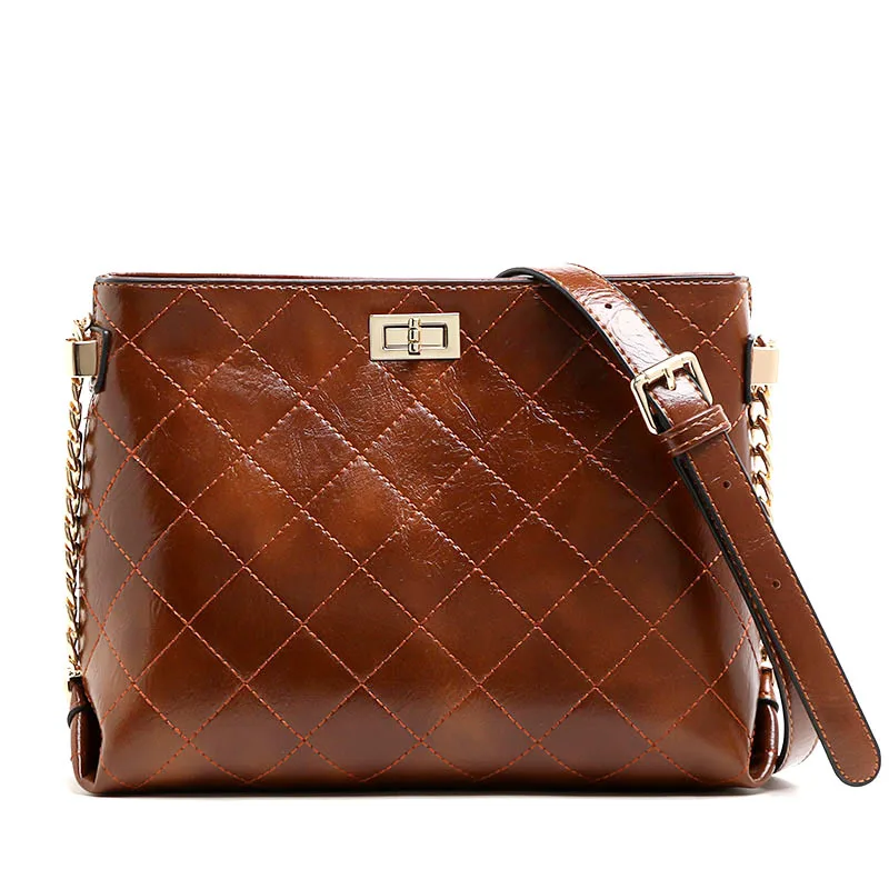 Vintage Chains Shoulder CrossBody Bags For Women Messenger Bags Lady New Plaid Women's Genuine Leather Handbags
Vintage Chains Shoulder CrossBody Bags For Women Messenger Bags Lady New Plaid Women's Genuine Leather Handbags