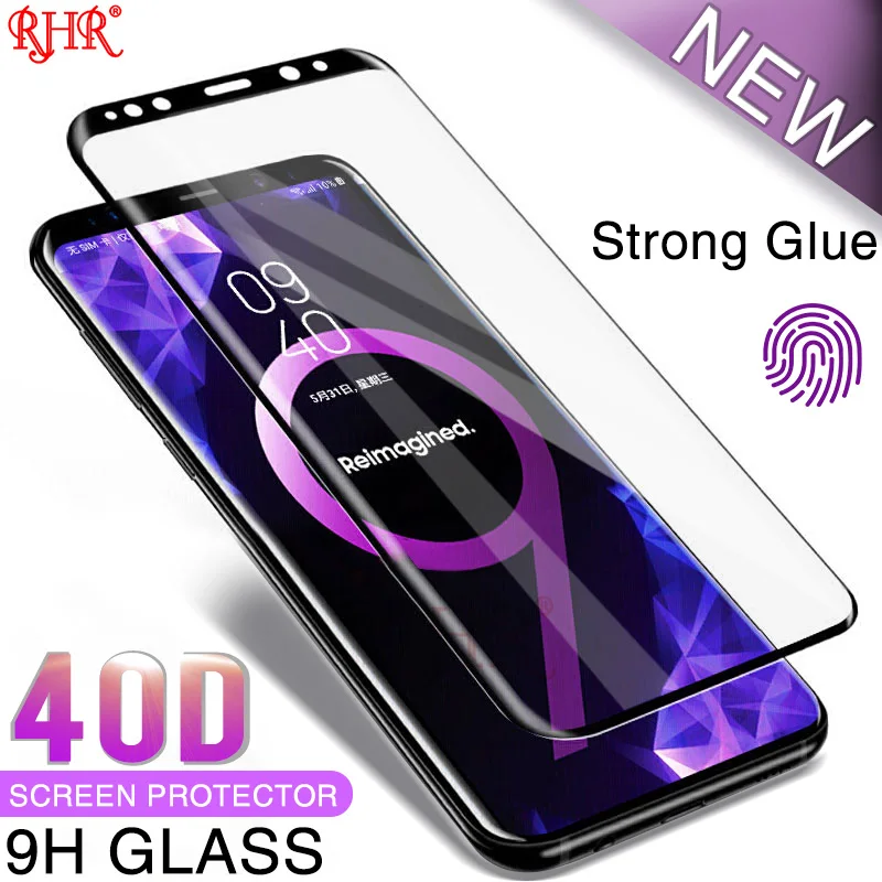 40D полностью изогнутое закаленное стекло для Samsung Galaxy S9 S8 Plus Note 8 9 Защитная пленка