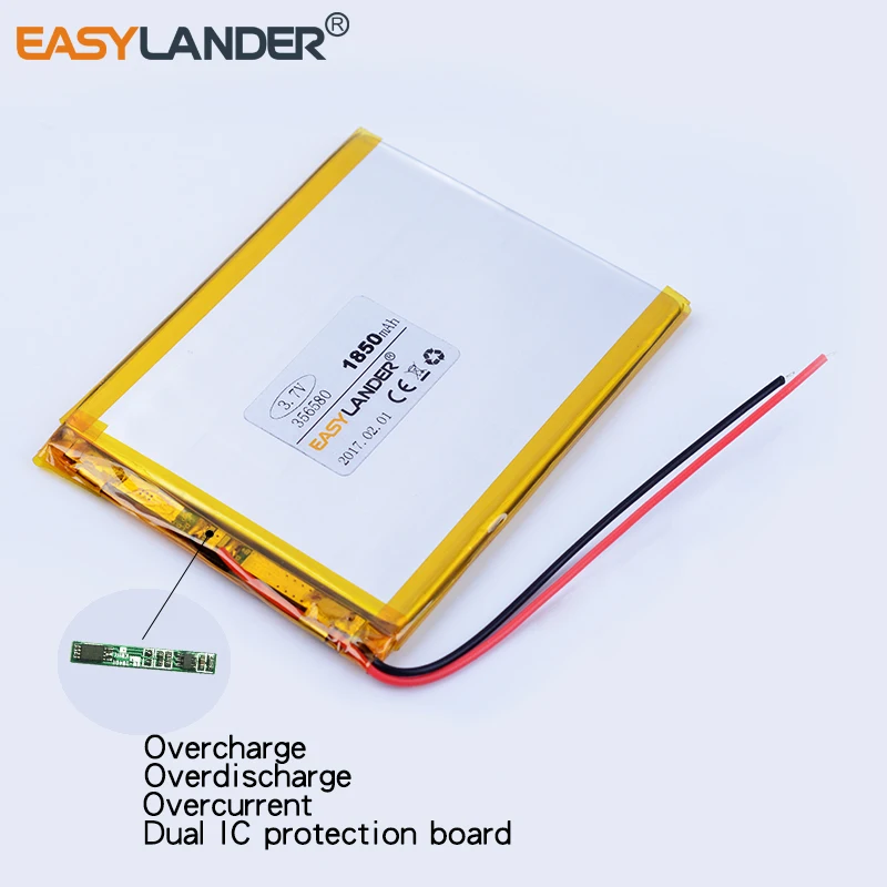356580 3.7V 1850mAh Li-Polymer Li-ion Lithium Battery For Tablet PC PDA DVD E-book Power bank Toys Phone 356582
356580 3.7V 1850mAh Li-Polymer Li-ion Lithium Battery For Tablet PC PDA DVD E-book Power bank Toys Phone 356582