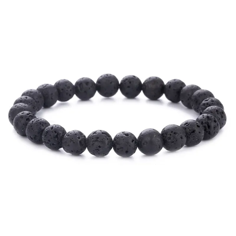Класс вулканической лавы браслет черный вулканический плавленого Rock beaded энергии
