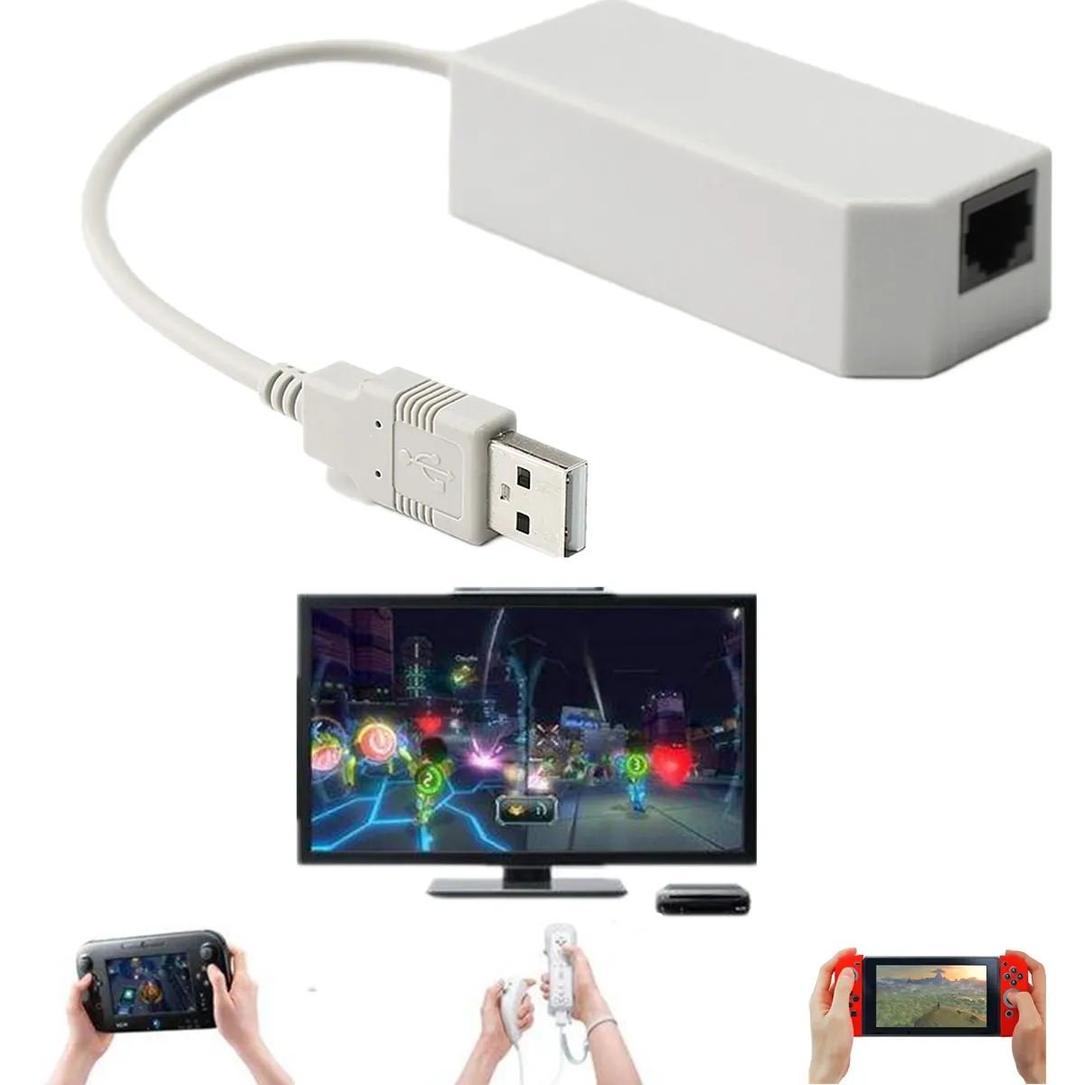 Адаптер сетевой Ethernet карты USB 2 0 к RJ45 для NIntendo Switch Wii / U|usb 2.0 to rj45|ethernet cardusb ethernet rj45 |