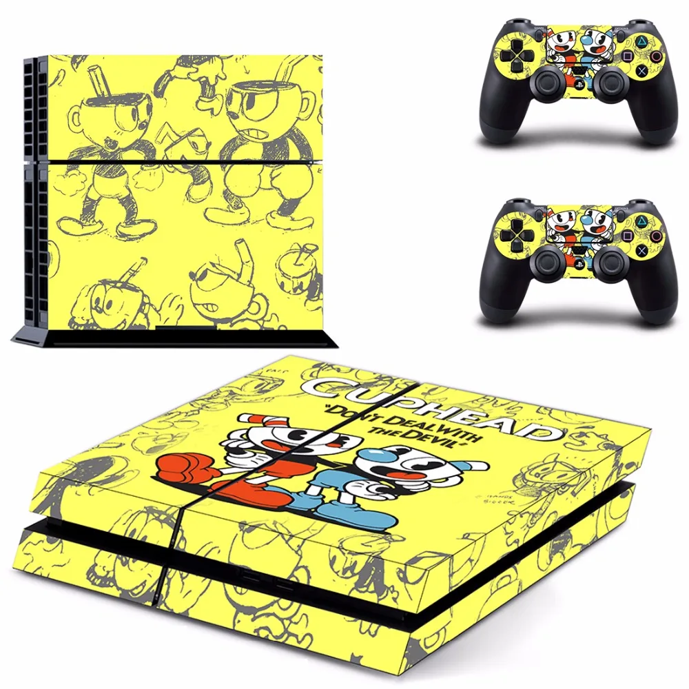 Наклейка на консоль Sony PlayStation 4 и 2 контроллера PS4 | Электроника