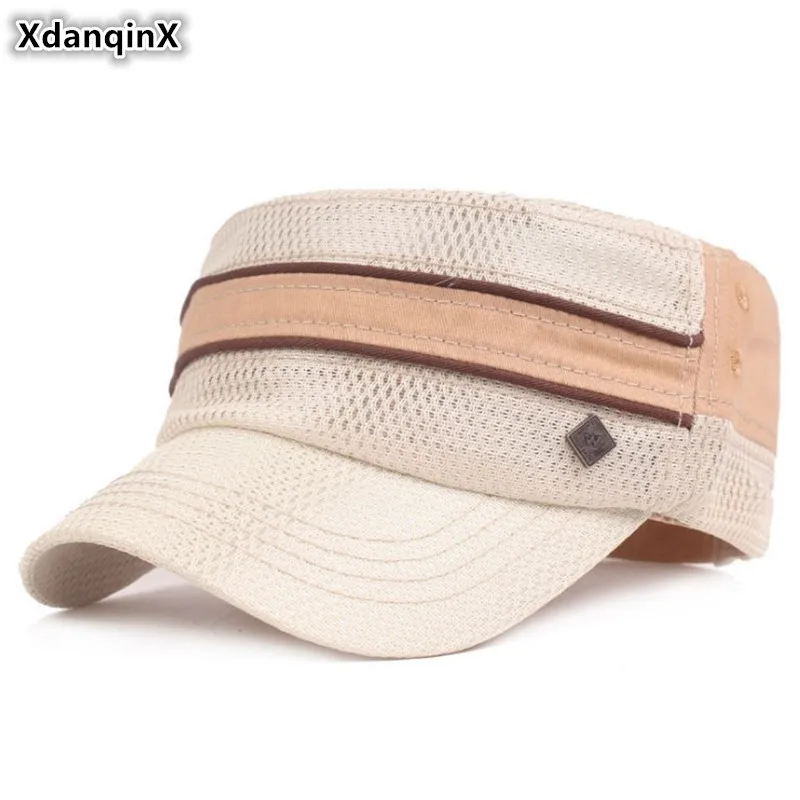 XdanqinX Adjustable Size Men's Army Military Hats Mesh Breathable Flat Cap Stitching Retro Hip Hop Caps 2019 NEW Fashion Dad Hat
XdanqinX Adjustable Size Men's Army Military Hats Mesh Breathable Flat Cap Stitching Retro Hip Hop Caps 2019 NEW Fashion Dad Hat