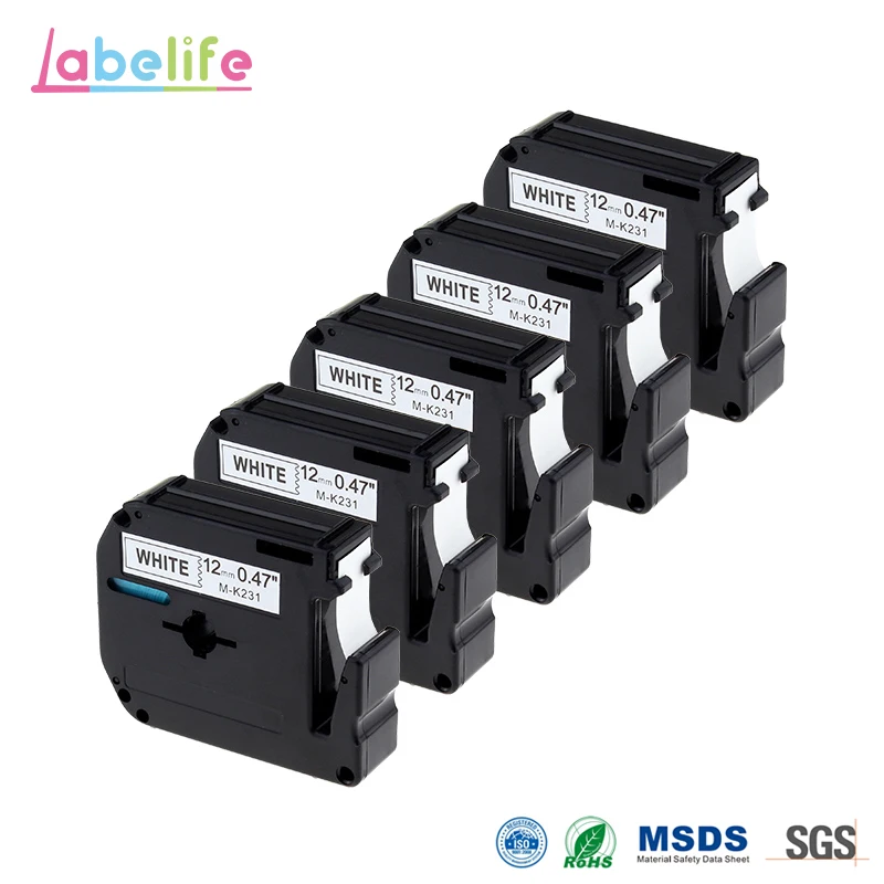 Labelife5 упаковка совместимая M231 MK231 M-k231 1/2 дюйма черная на белой ленте для P-Touch Labeler, 12 мм (0,47 дюйма) x 8 м (26,2 футов)
Labelife5 упаковка совместимая M231 MK231 M-k231 1/2 дюйма черная на белой ленте для P-Touch Labeler, 12 мм (0,47 дюйма) x 8 м (26,2 футов)