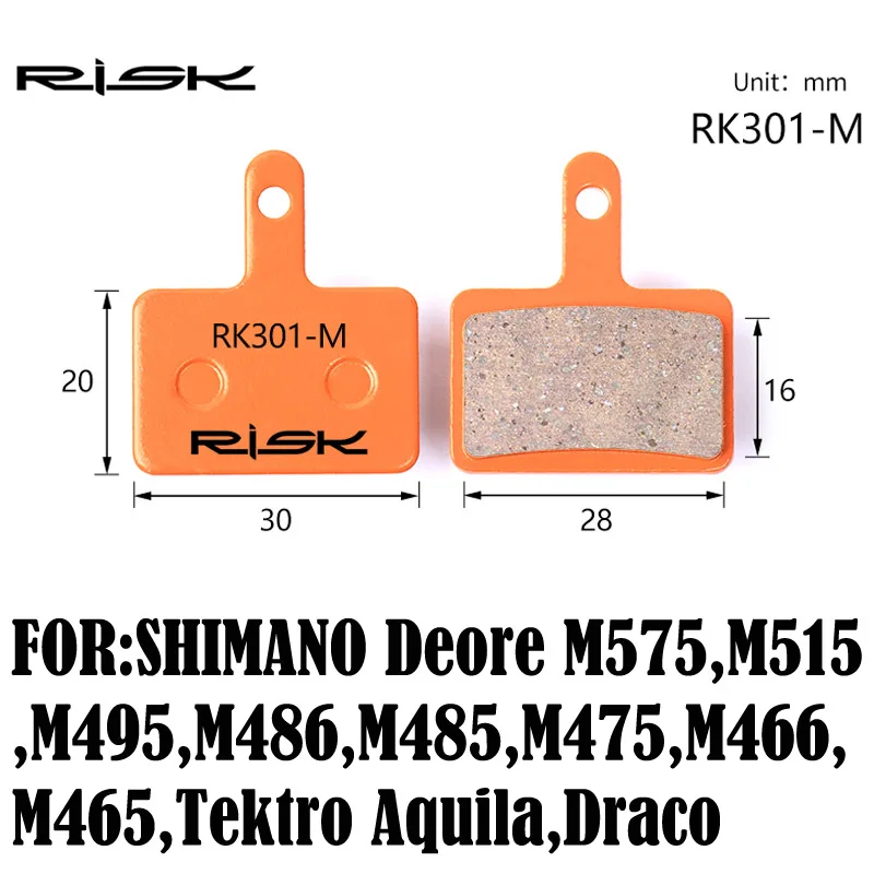 RISK Full-metal Bicycle Disc Brake Pads for SHIMANO Deore M575,M515,M495,M486,M485,M475,M466,M465,M44 Disc Brake Set Pads 1 Pair
RISK Full-metal Bicycle Disc Brake Pads for SHIMANO Deore M575,M515,M495,M486,M485,M475,M466,M465,M44 Disc Brake Set Pads 1 Pair