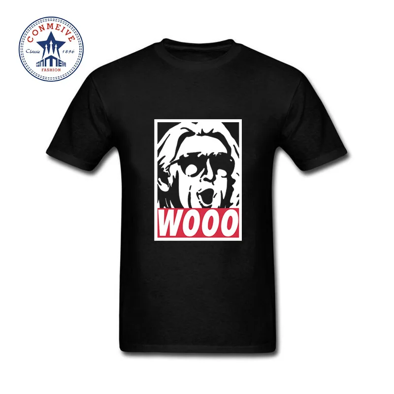2017 Hipster базовые Топы забавные Wooo Рик Флер забавная футболка для мужчин|t shirts for