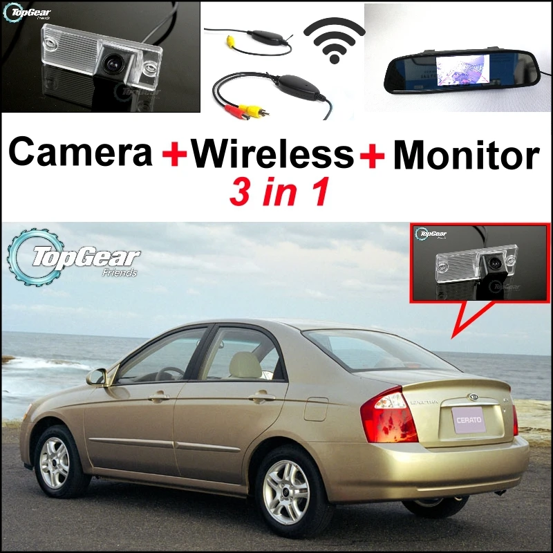 3 in1 Special Rear View Camera + Wireless Receiver + Mirror Monitor Easy Parking System For KIA Cerato Sephia Sephia5 LD Sedan
3 in1 Special Rear View Camera + Wireless Receiver + Mirror Monitor Easy Parking System For KIA Cerato Sephia Sephia5 LD Sedan