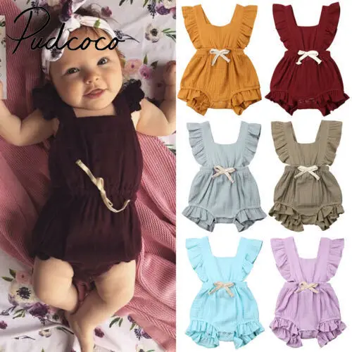 Newborn Baby Girl Infant Ruffle Solid Romper Grain Jumpsuit Backless Clothes Summer Sunsuit 5 Colors 0-24 Months
Newborn Baby Girl Infant Ruffle Solid Romper Grain Jumpsuit Backless Clothes Summer Sunsuit 5 Colors 0-24 Months