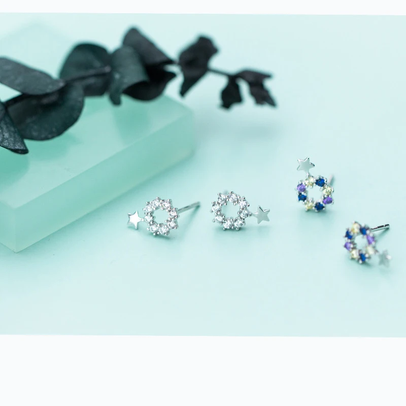 PONYKISS Romantic S925 Sterling Silver Star Hollow Multicolor Round Zircon Fashion Stud Earrings Women Party Fine Jewelry Gift
PONYKISS Romantic S925 Sterling Silver Star Hollow Multicolor Round Zircon Fashion Stud Earrings Women Party Fine Jewelry Gift
