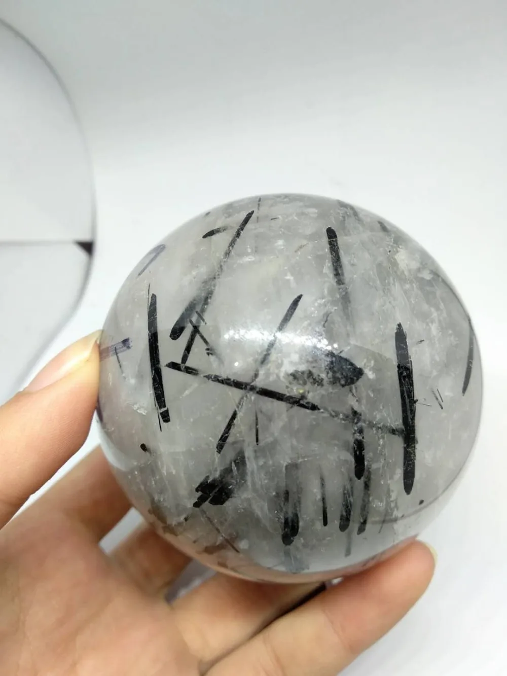 590g Natural Black Tourmaline crystal quartz crystal ball sphere HEALING Miner stones
590g Natural Black Tourmaline crystal quartz crystal ball sphere HEALING Miner stones