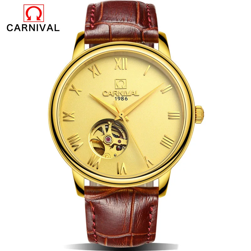 CARNIVAL Men Mechanical Watch Big Dial Luxury Brand Business Men Leather Watches Clock Wristwatches Relogio Masculino Reloj
CARNIVAL Men Mechanical Watch Big Dial Luxury Brand Business Men Leather Watches Clock Wristwatches Relogio Masculino Reloj
