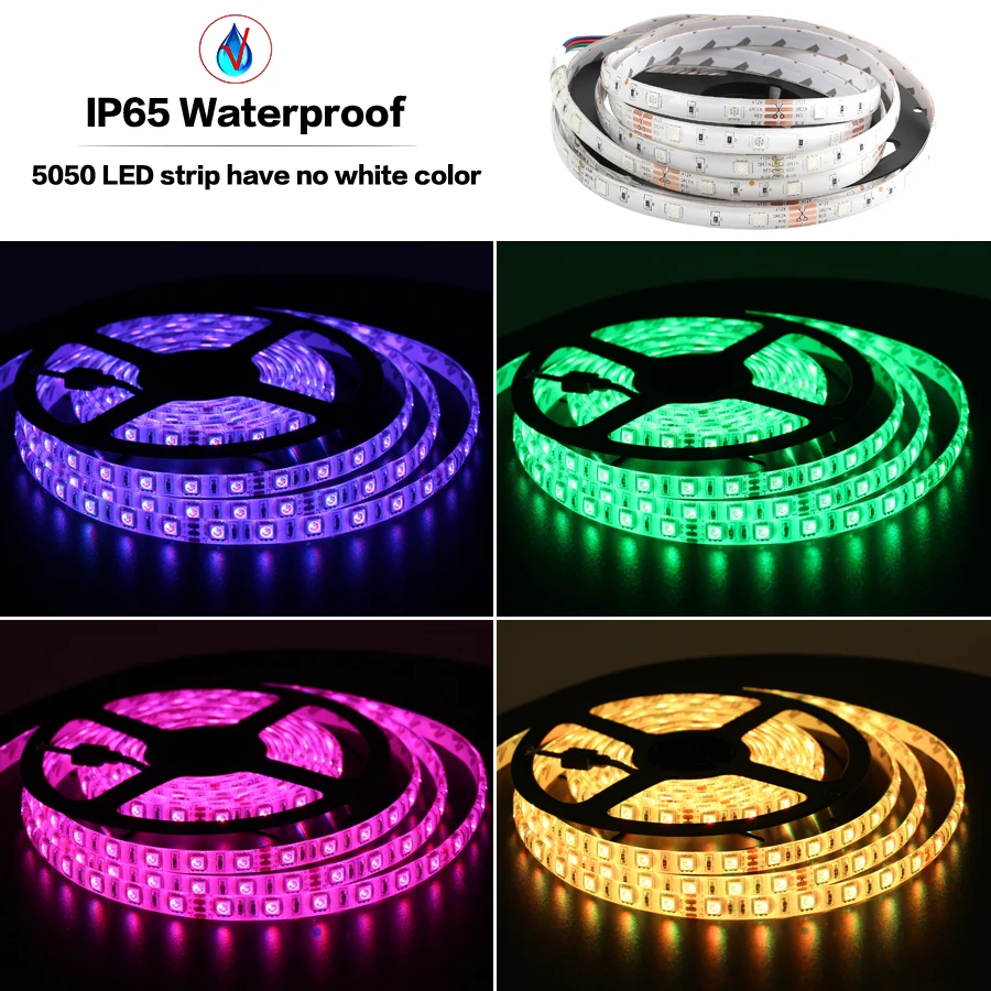 DC RGB 12V Светодиодная лента Wifi SMD 5050 лампа Водонепроницаемая неоновая Диодная