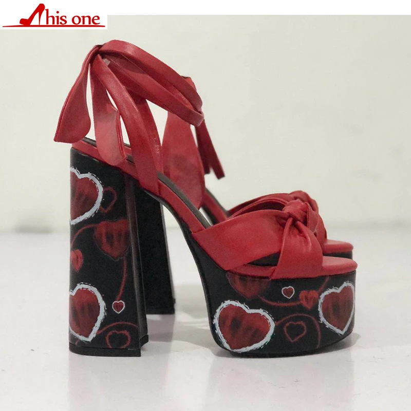 THIS ONE summer Sexy Peep Toe Bowknot Thick Heel Sandal Lace up Platform High Heel Shoes Woman Summer Leather Dress Heels size43
THIS ONE summer Sexy Peep Toe Bowknot Thick Heel Sandal Lace up Platform High Heel Shoes Woman Summer Leather Dress Heels size43