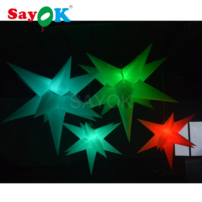 LED Inflatable Star Balloon Decorations for Holidays, Event, Parties with Led RGB Light(1.5/2m, 11 spike)
LED Inflatable Star Balloon Decorations for Holidays, Event, Parties with Led RGB Light(1.5/2m, 11 spike)