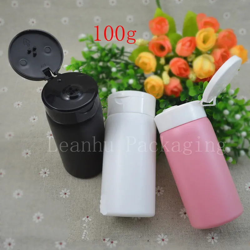 Cosmetics Packaging 80g 100g bottle with flip top cap,black white pink bottle,24pc/lot,powder bottle
Cosmetics Packaging 80g 100g bottle with flip top cap,black white pink bottle,24pc/lot,powder bottle