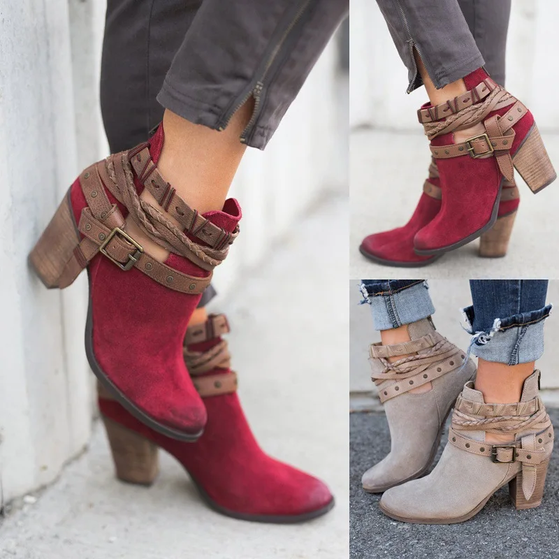 Autumn European And American Fashion Women's Boots Shoes Rivet Belt Buckle In The Thick With Round Head Ladies Ankle Boots
Autumn European And American Fashion Women's Boots Shoes Rivet Belt Buckle In The Thick With Round Head Ladies Ankle Boots