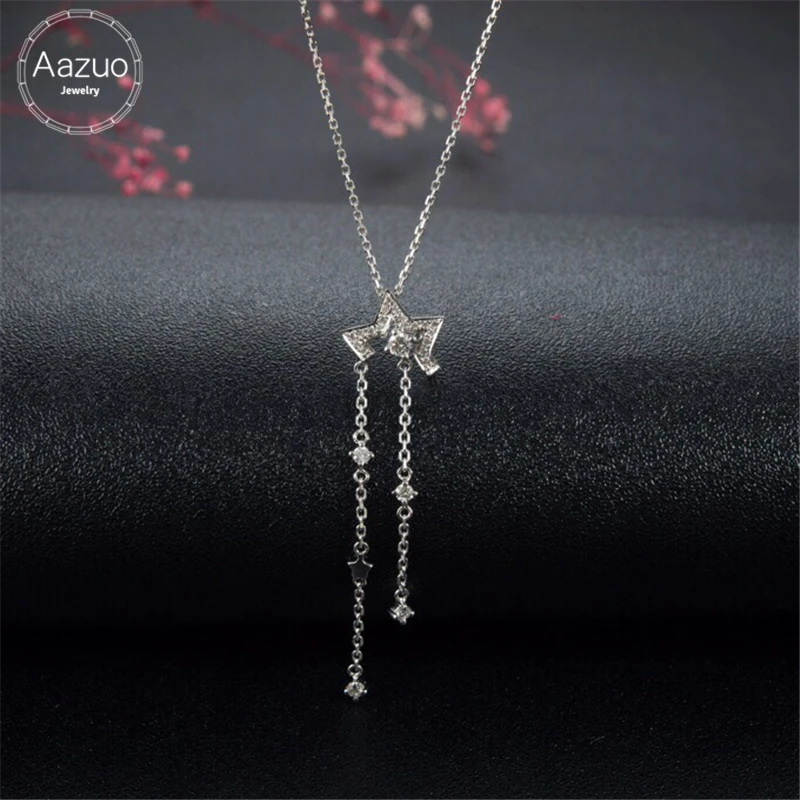 Aazuo 18K White Gold Real Diamond IJ SI Star Link Chain Necklace for Woman Charm Jewelry Gift Real Gold Au750 Christmas gift
Aazuo 18K White Gold Real Diamond IJ SI Star Link Chain Necklace for Woman Charm Jewelry Gift Real Gold Au750 Christmas gift