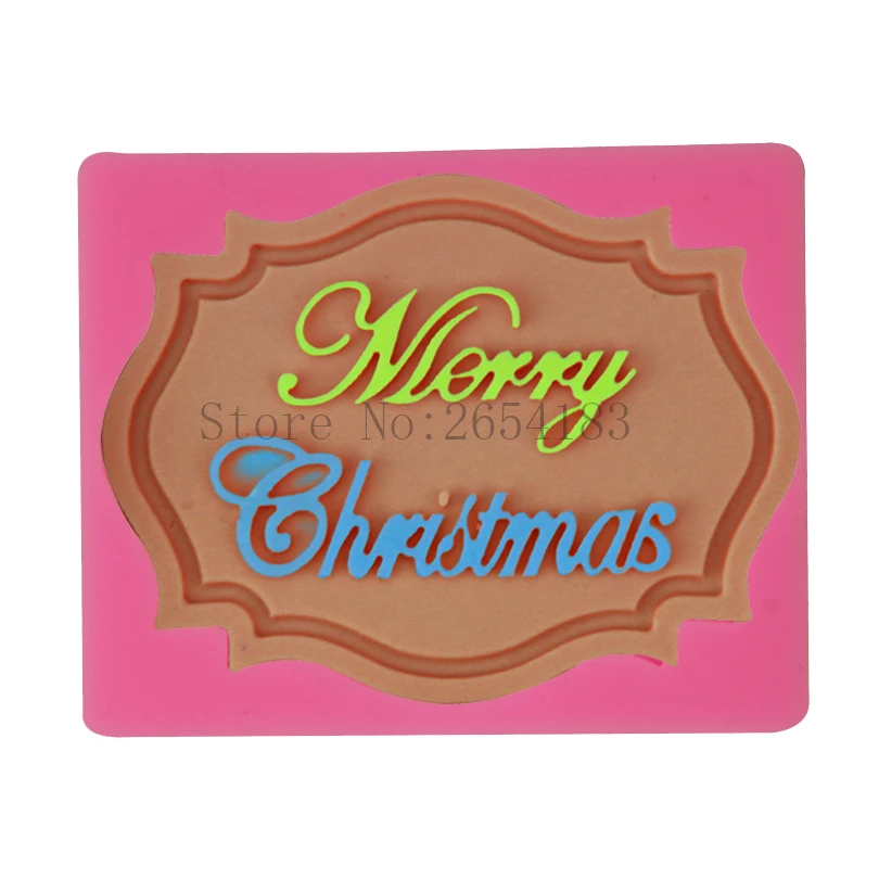 Merry Christmas Chocolate Card shape Silicone Cake Soap Mold Fondant Cupcake Jelly Decoration Baking Tool Moulds FQ3302 | Дом и сад
