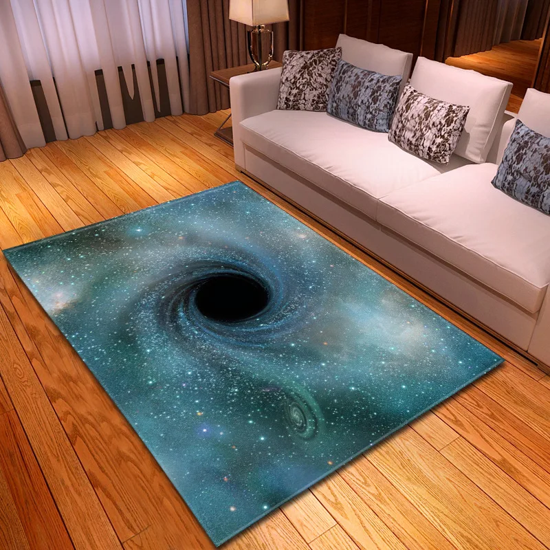 Фото Серия черных отверстий ковер для гостиной коврики с изображением звездного неба