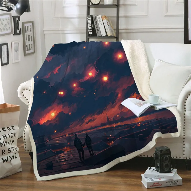 Модное плюшевое одеяло для пар чехол взрослых с 3D рисунком аниме стеганые одеяла