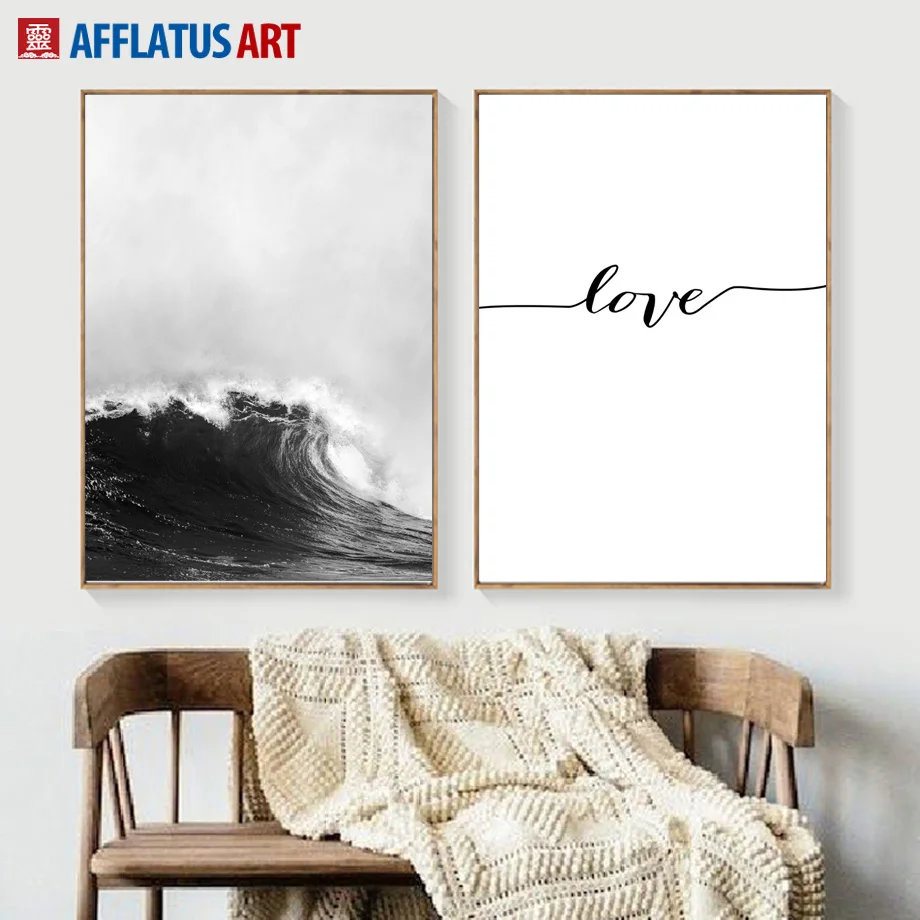 Black White Love Wave Seascape Wall Art Canvas Painting Nordic Posters And Prints Wall Pictures For Living Room Bedroom Decor
Black White Love Wave Seascape Wall Art Canvas Painting Nordic Posters And Prints Wall Pictures For Living Room Bedroom Decor