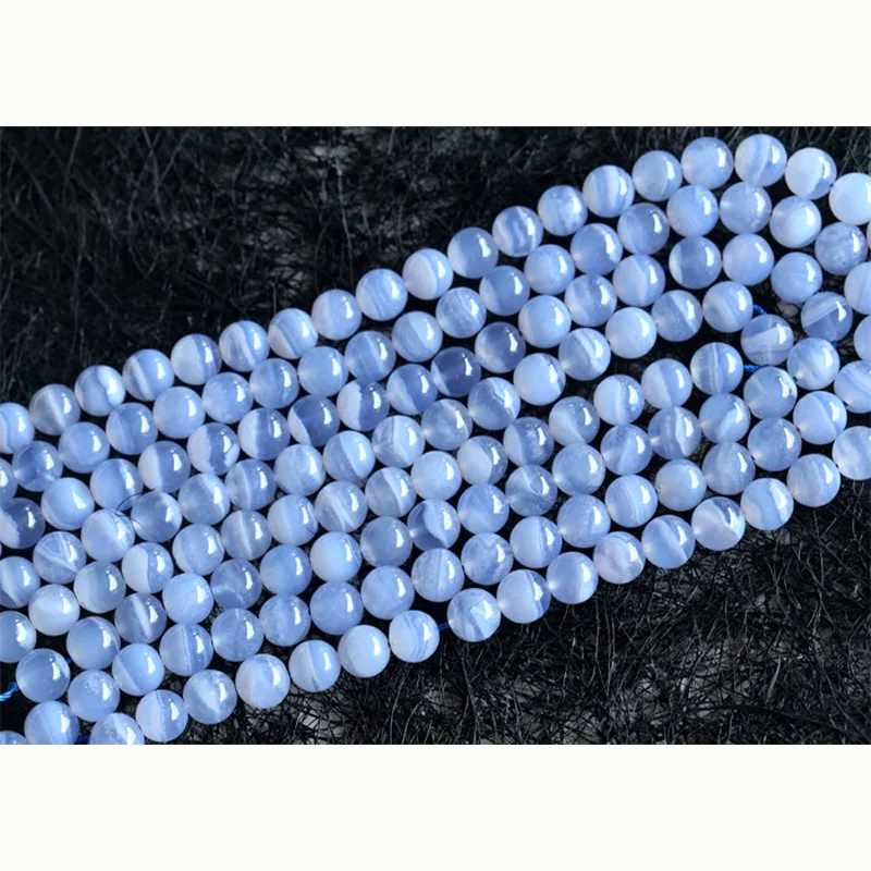 Круглые свободные шарики из натурального синего халцедона 4 16 мм для