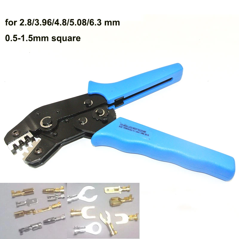 High quality Crimping tool terminal crimper pliers wire crimp 0.5-1.5mm2 multi tools for 2.8/3.96/4.8/5.08/6.3 mm Cables
High quality Crimping tool terminal crimper pliers wire crimp 0.5-1.5mm2 multi tools for 2.8/3.96/4.8/5.08/6.3 mm Cables
