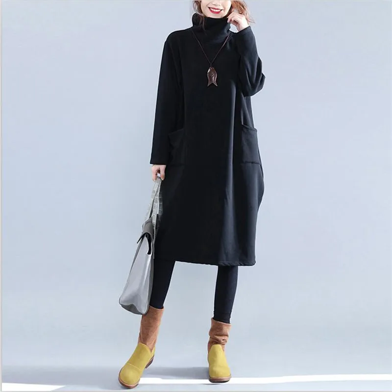 Women Black Hoodies Autumn Cotton Plus size Warm Turtleneck Sweatshirts Long Sleeve Pullovers Fashion Clothing 2020
Women Black Hoodies Autumn Cotton Plus size Warm Turtleneck Sweatshirts Long Sleeve Pullovers Fashion Clothing 2020