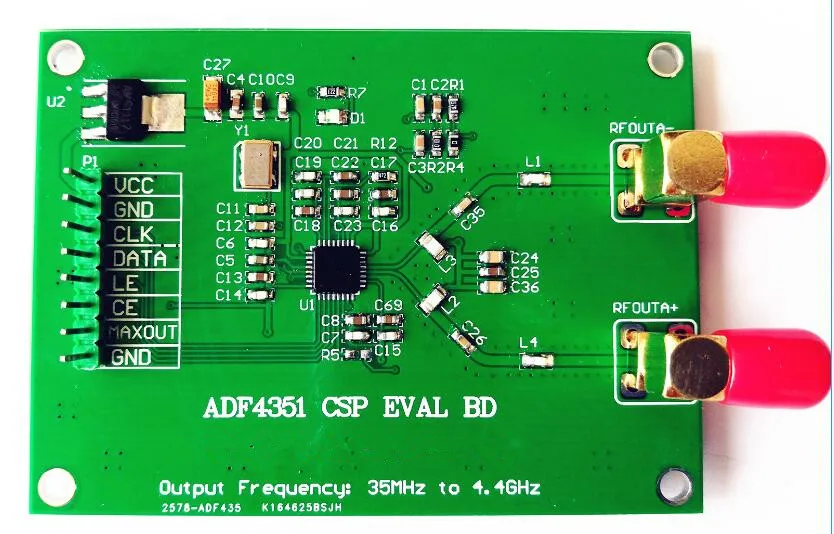 RF signal source ADF4351 module Wideband signal source Phase-locked loop Voltage-controlled oscillation
RF signal source ADF4351 module Wideband signal source Phase-locked loop Voltage-controlled oscillation