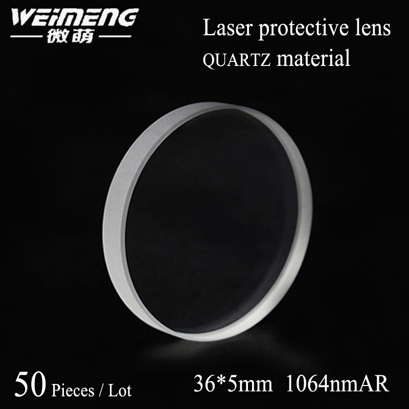 Weimeng brand factory directly supply 50 pieces/bag 36*5mm quartz material fiber laser protective /window lens for laser machine
Weimeng brand factory directly supply 50 pieces/bag 36*5mm quartz material fiber laser protective /window lens for laser machine