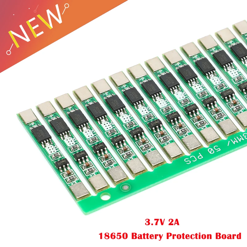 100 шт. защитная плата 1S 3 7 V 2A li ion BMS PCM 18650 для литий ионной батареи 18650|Тестеры