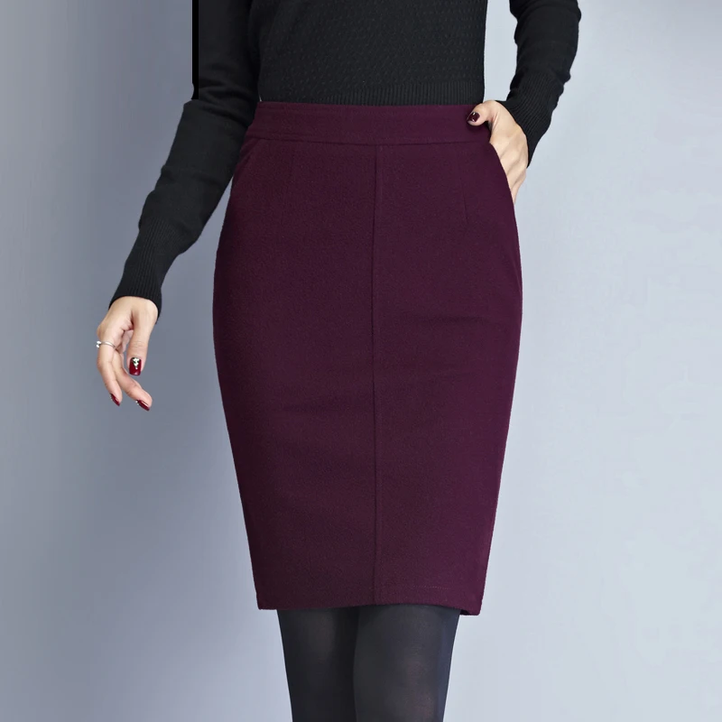 Winter Autumn Office Lady Formal Women High Waisted Purple Black Woolen Pencil Skirt , Fall Female Woman Xxl Skinny Wool Skirts
Winter Autumn Office Lady Formal Women High Waisted Purple Black Woolen Pencil Skirt , Fall Female Woman Xxl Skinny Wool Skirts