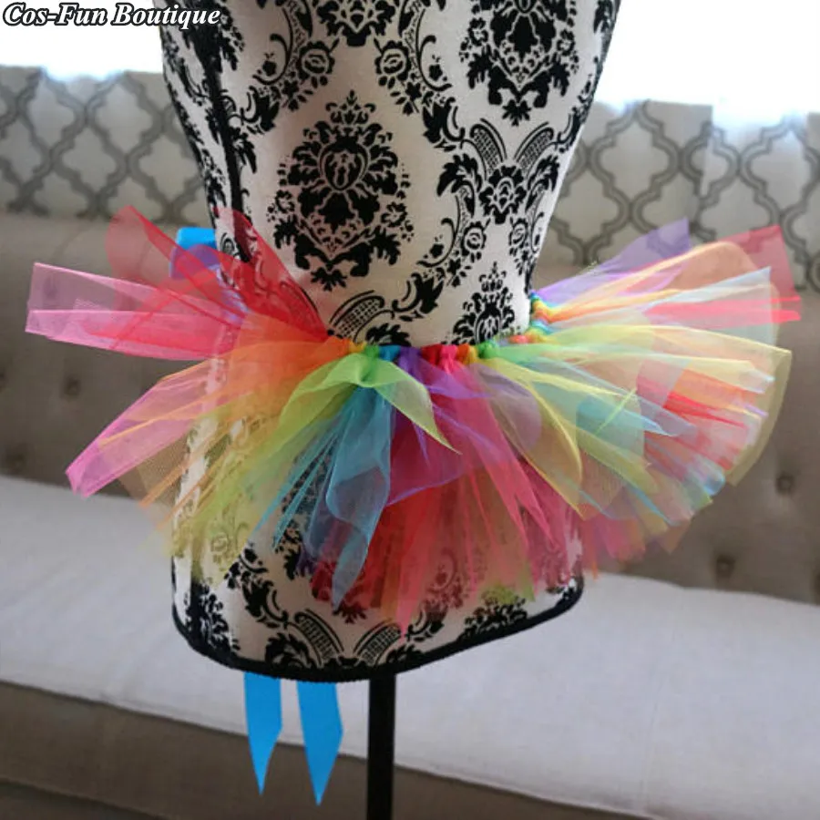 The New Bootie Veil Rainbow Women Half Tutu Skirt Summer Beach Party Gay Pride One Size 18CM Sexy Colorful Woman Skirt2018 | Мать и