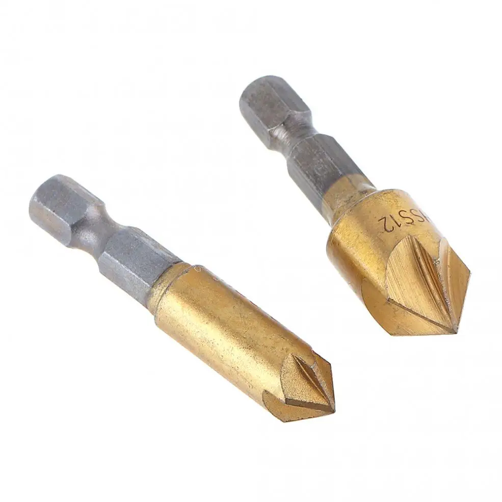 6pcs Hexagon Shank Titanium Five Edge Chamfer Chamfering Drill Cutter Bit with 6 / 8 / 9 / 12 / 16 / 19mm for Woodworking
6pcs Hexagon Shank Titanium Five Edge Chamfer Chamfering Drill Cutter Bit with 6 / 8 / 9 / 12 / 16 / 19mm for Woodworking