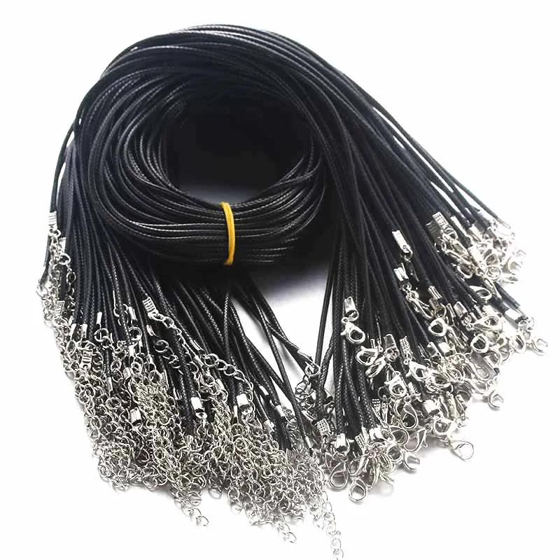 10pcs/lot 50cm 60cm Black Leather Chain Necklace 55cm + 5cm Extension Chain Lobster Clasp DIY Jewelry Accessories Wholesale 2mm
10pcs/lot 50cm 60cm Black Leather Chain Necklace 55cm + 5cm Extension Chain Lobster Clasp DIY Jewelry Accessories Wholesale 2mm