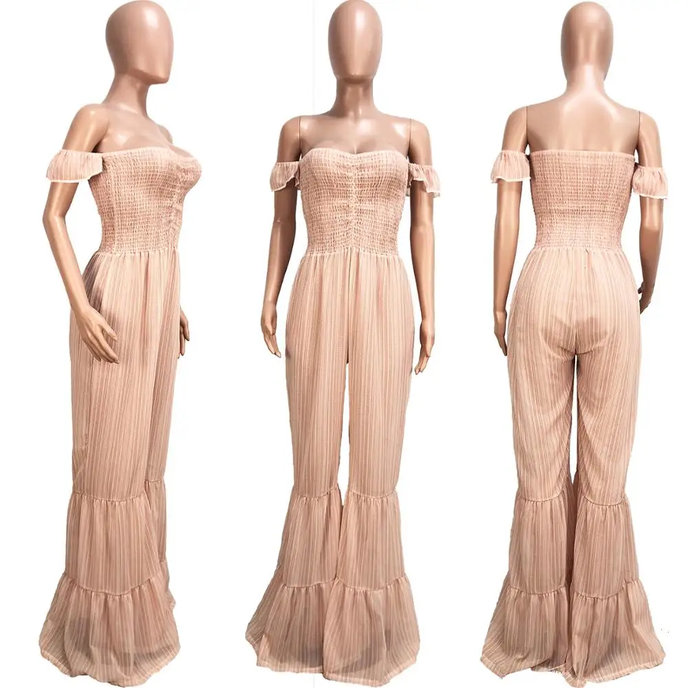 Summer Pink Strapless Petal Sleeve Corset Elegant Women Jumpsuits Boot Cut Sweet Female Playsuits Bodysuits
Summer Pink Strapless Petal Sleeve Corset Elegant Women Jumpsuits Boot Cut Sweet Female Playsuits Bodysuits