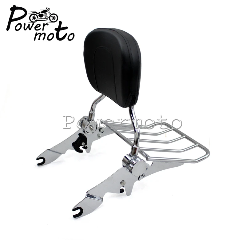 Chrome Detachable Sissy Bar Backrest Tour Pack Luggage Rack For Harley Touring Road King Street Electra Glide Custom FLHR FLHT
Chrome Detachable Sissy Bar Backrest Tour Pack Luggage Rack For Harley Touring Road King Street Electra Glide Custom FLHR FLHT