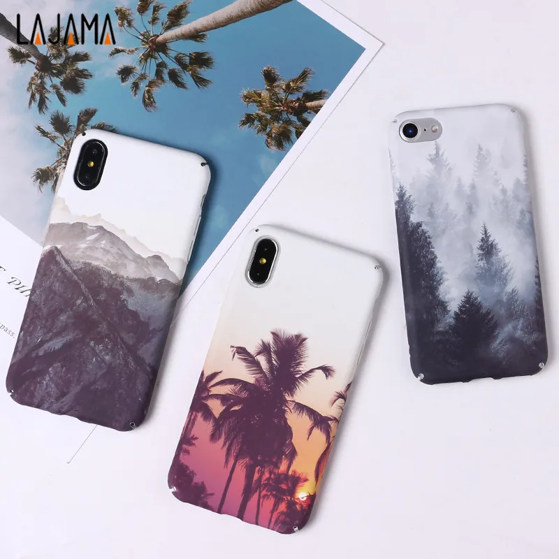 Для iPhone 6s случае Luminouse Дерево Жесткий пластиковый Чехол Mountain листья печатных