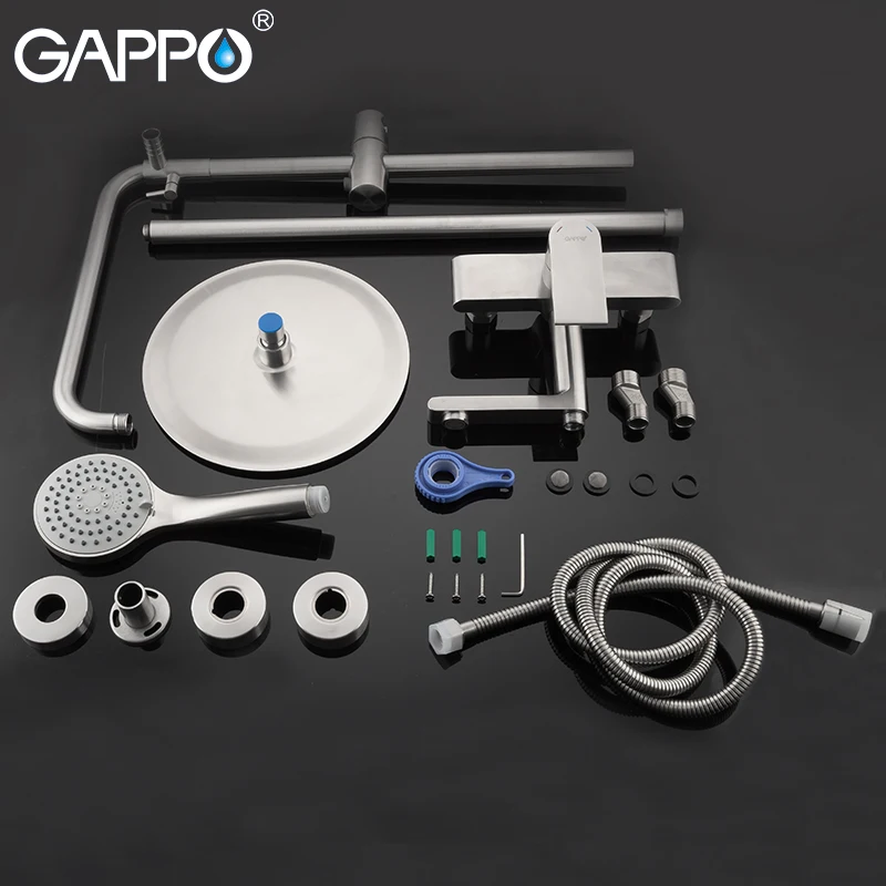 GAPPO Shower Faucets stainless steel shower faucet set wall mounted shower mixer taps surface faucet torneira do anheiro
GAPPO Shower Faucets stainless steel shower faucet set wall mounted shower mixer taps surface faucet torneira do anheiro