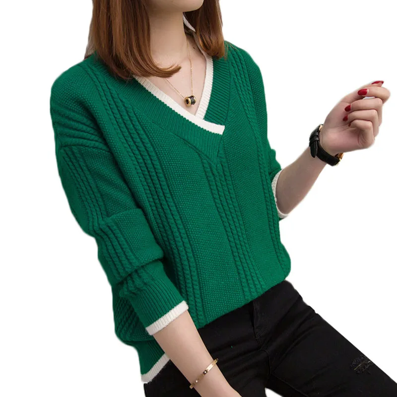 NEW Autumn Women Sweater Korean Fashion V-neck Knit Pullover Long Sleeve Winter Bottoming Sweater Jumper Casual Female Tops A395
NEW Autumn Women Sweater Korean Fashion V-neck Knit Pullover Long Sleeve Winter Bottoming Sweater Jumper Casual Female Tops A395