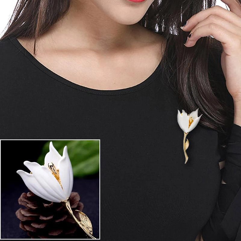 Ювелирные изделия Элегантный Белый Смола цветок лилии Броши для женщин