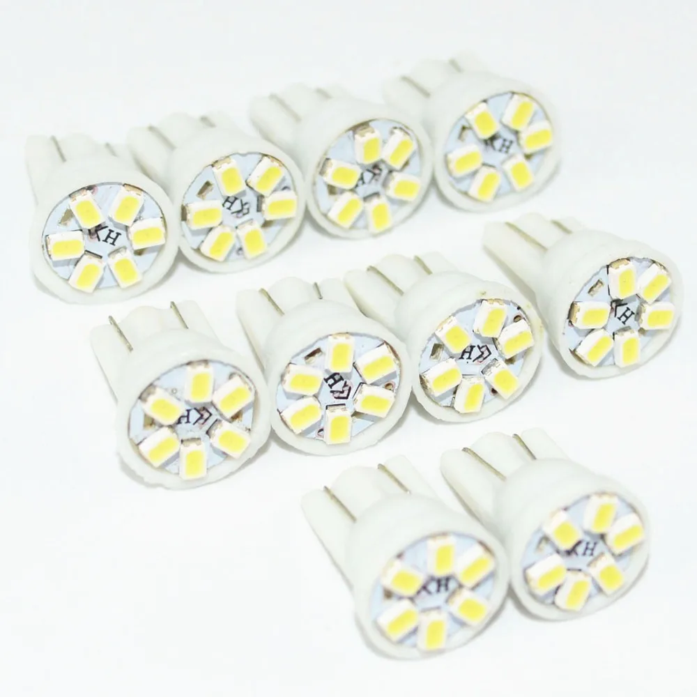 10 шт. клиновидный 6 smd 1206(3020) w5w светодиодный Авто/Интерьер лампы (двери огни) t10 6000K