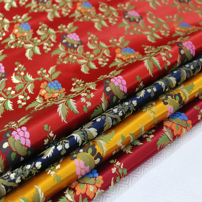 

Dress Cheongsam Show Wo Mongolian Robe Tibetan Clothing Decoration Handmade Cloth Jacquard Spinning Brocade Fabric