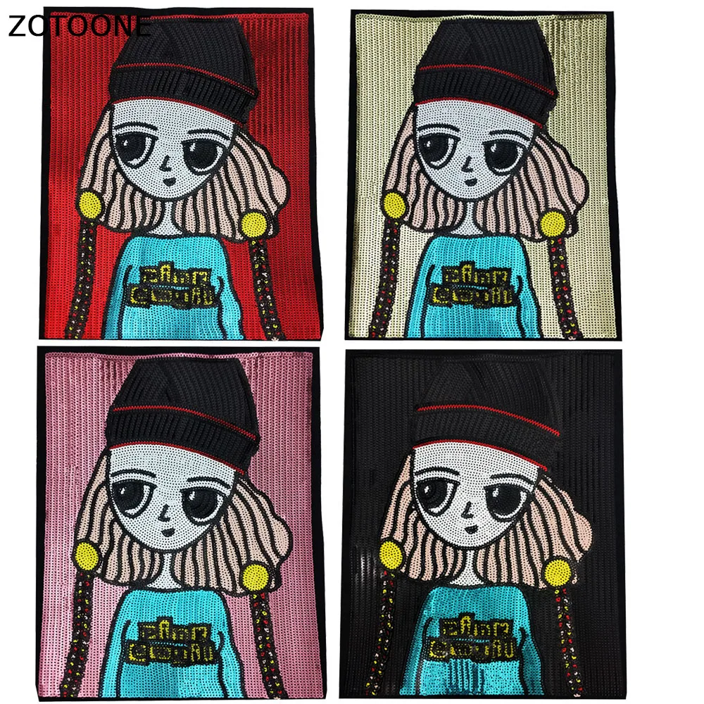 ZOTOONE Lovely Girl Stickers for Clothes Large Sequin Patches Sew on Patches Embroidered Applique Cartoon Badge DIY Riverdale E
ZOTOONE Lovely Girl Stickers for Clothes Large Sequin Patches Sew on Patches Embroidered Applique Cartoon Badge DIY Riverdale E